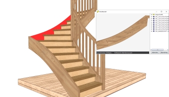 Treppenverbindungen: Ein Befehl erzeugt die Einstemmung der Stufen und Setzstufen an den Wangen