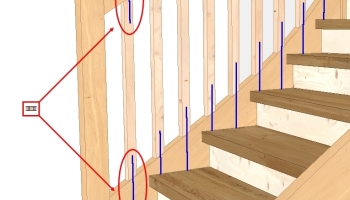 Markierungen (z. B. zum einfachen Bohren von Geländersprossen)